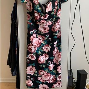Floral fitted pencil dress
